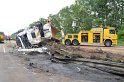 LKW umgestuerzt A 1 Rich Saarbruecken P113